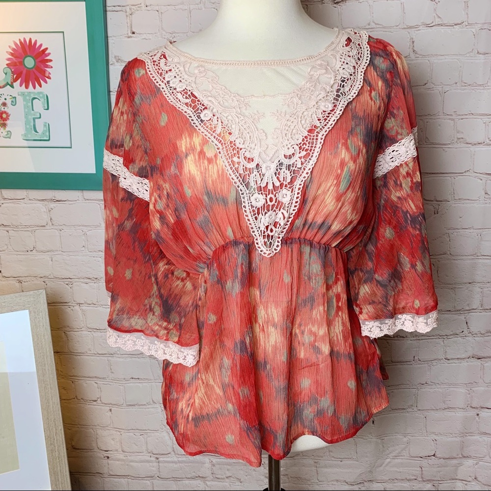 🎉HP🎉Free People | Top | Sz XS | Butterfly Sleeve